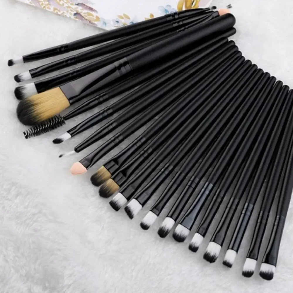 20 Mini Piece Black Make Up Brush Set